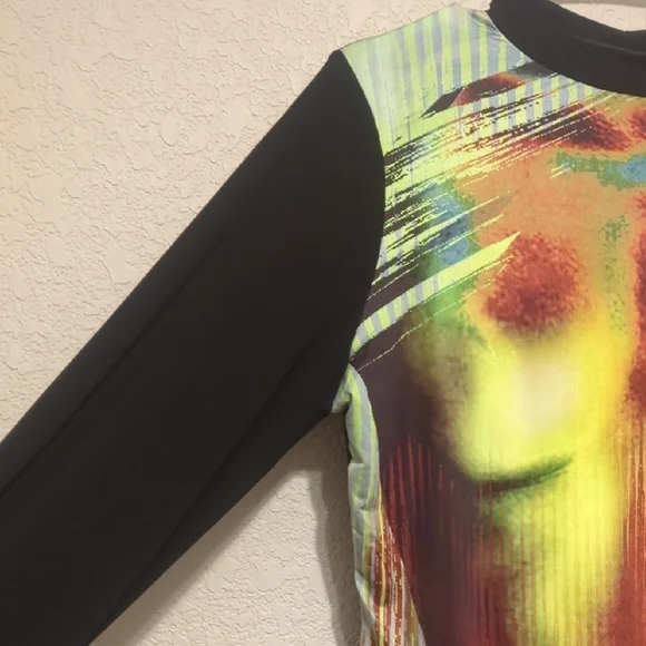 Prettylittlething multicolor body print long sleeve midi dress - Picture 5 of 9